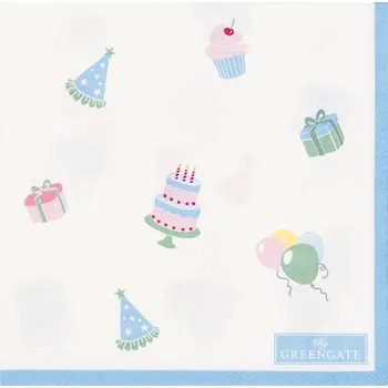Papírový ubrousek GREEN GATE Papírové ubrousky Birthday White Small – 20 ks