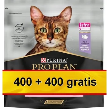 Krmivo pro kočku Pro Plan Delicate krůta suché krmivo pro kočky 400 g + 400 g