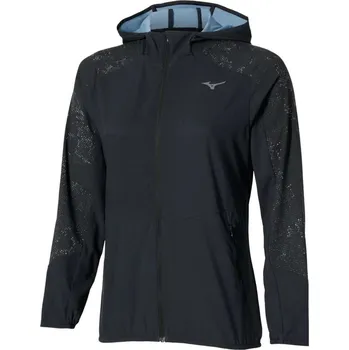 Dámská větrovka Dámská sportovní budna Mizuno Active Alpha Hooded Jacket / Black Velikost: L