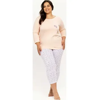 Pánské pyžamo Dámské pyžamo Ariella 3256 2XL-3XL Meruňka 2XL