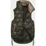 Krátká dámská vesta v khaki barvě se stahovacími boky S'West (B8358-11) odstíny zelené L (40)