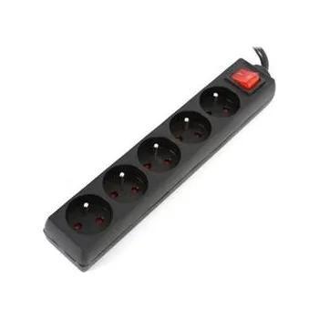 Napájecí kabel Platinet OMEGA Prodlužovací zásuvková lišta s 5 zásuvkami WITH BASIC SURGE PROTECTION 5M 16A 5 SOCKET TYPE E FRENCH BLACK OL5F5