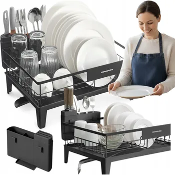 Odkapávač na nádobí ODKAPÁVAČ NA NÁDOBÍ, DVOUÚROVŇOVÝ ODKAPÁVAČ S DRŽÁKY NA PŘÍBORY