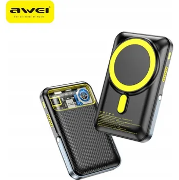 Powerbanka Powerbank Awei PA-10 10000mAh indukční MagSafe černý