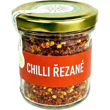 Koření inutea Chilli papričky plod řezaný – 65 g ve skle - kořenka 165ml