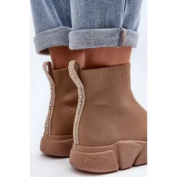 Dámské kozačky Dámská sportovní obuv s ponožkou Béžová Zirila Velikost: 37