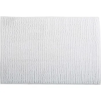 Protiskluzová podložka MSV koupelnová předložka CHENILLE, bílá, mikrovlákno, protiskluzová, 40 x 60 cm