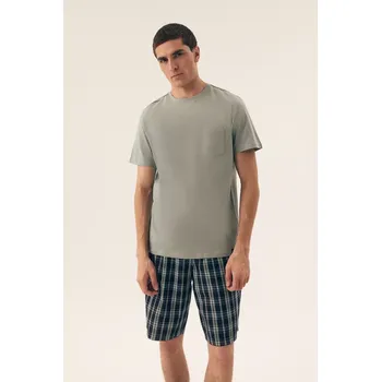 Pánská móda PÁNSKÉ PYŽAMO DEXTER 42617 SS25 olivový M