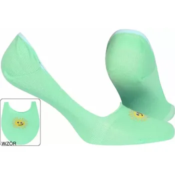 Pánské ponožky Dámské vzorované ponožky se silikonem máta 33/35