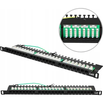 Patch panel Patch panel 24 portů CAT6 UTP 0,5U 19"