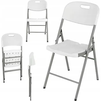 Skládací zahradní židle Viking bílá plast