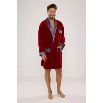 Dámský župan De Lafense župan 772 Bonjour krátký 3XL-4XL pánský kaštanové 3xl