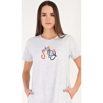 Dámské šaty Dámské domácí šaty s krátkým rukávem Hey sunday světle šedá M