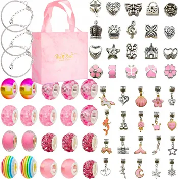 kreativní sada SADA NA VÝROBU NÁRAMKŮ CHARMS KREATIVNÍ PŘÍVĚSKY KORÁLKY VELKÁ DIY