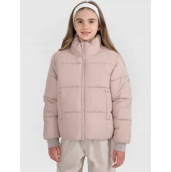 Dívčí oblečení Dívčí prošívaná bunda s výplní ze syntetického peří - hnědá