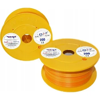 elektrický kabel Vodič LGY/H05V-K 0,35 mm2 200 m Oranžovo-žlutý