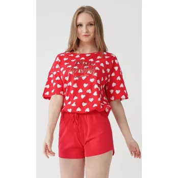 Pánská móda Dámské pyžamo šortky Mon amour červená XL