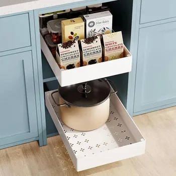 Úložný box Výsuvný organizér bílý 27x40 cm