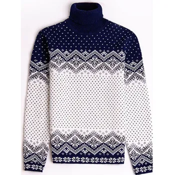 Dámský svetr FOLC IRBOSKA DÁMSKÝ SVETR S GOLÍREM, Bílá, Modrá L