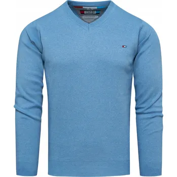 Pánský svetr Pánský svetr s výstřihem do V modrý XXL