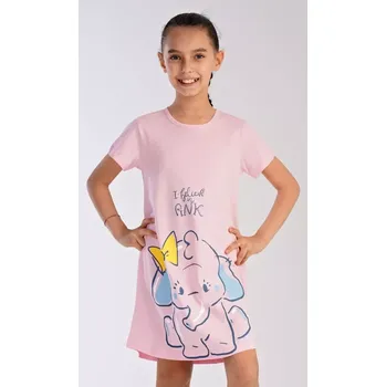 Chlapecké oblečení Dětská noční košile s krátkým rukávem Slon světle lososová 15 - 16