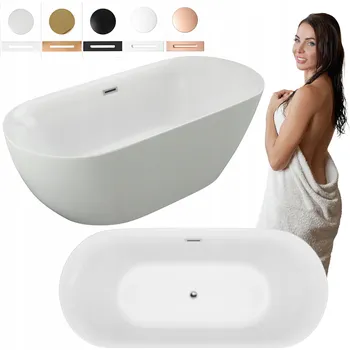 Vana VOLNĚ STOJÍCÍ AKRYLÁTOVÁ VANA MIA + SIFON A VÝPUST 3 150X75X58 BÍLÁ