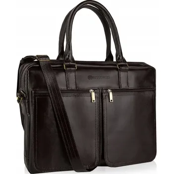 Taška na notebook Betlewski , přírodní kůže, bez potisku