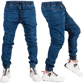 Pánské kalhoty VEL.31 Pánské džínové kalhoty JOGGERY námořnická modrá BESSI