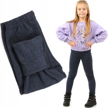 Dívčí oblečení LAEMI dětské legíny dlouhé zateplené bavlna modré velikost 122