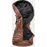 Lesklá vesta v karamelové barvě s kapucí (B8130-14) odstíny hnědé XL (42)