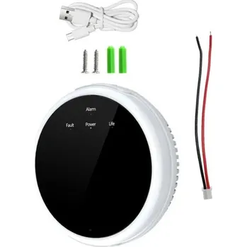 Detektor CO Detektor úniku plynu 86 x 86 x 24,5 mm Wi-Fi 2,4 GHz upozornění do aplikace Zemní plyn a LPG Zvukový i světelný alarm pro domácnost