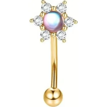 Piercing Zlatý piercing z nerezové oceli 8 x 1,2 mm Perla ve hvězdě Jemný dekorativní šperk do nosu ucha chrupavky