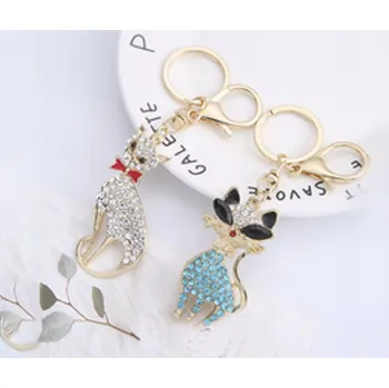 PŘÍVĚSEK NA KLÍČE OZDOBA NA KABELKU KOČKA ZLATÁ S ZIRKONY