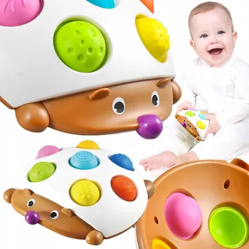 SENZORICKÁ HRAČKA Barevný ježek Pop It antistresový - Ježík s čísly