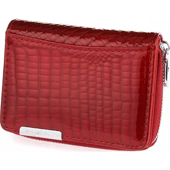 Peněženka Dámská kožená peněženka malá lakovaná vzor krokodýlí kůže na zip