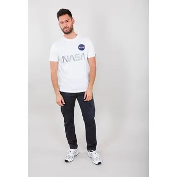 Pánské tričko Alpha Industries T-Shirt Alpha Industries NASA Reflective T WHite Bílá Basic Fit M