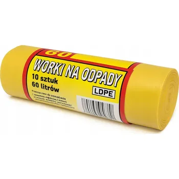 Pytle na odpadky ŽLUTÉ pytle na odpadky UNIVERZÁLNÍ 60L x 10 KUSŮ 60 cm x 80 cm