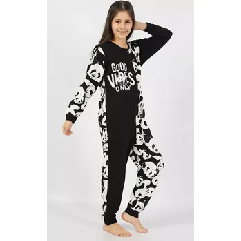 Dívčí oblečení Dětský overal Good vibes only černá 15 - 16