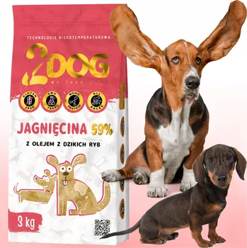 Krmivo pro psa SUCHA KARMA DLA PSA 2Dog JAGNIĘCINA 3kg LISOVANÉ ZA STUDENA HYPOALERGENNÍ MONOPROTEINOVÉ