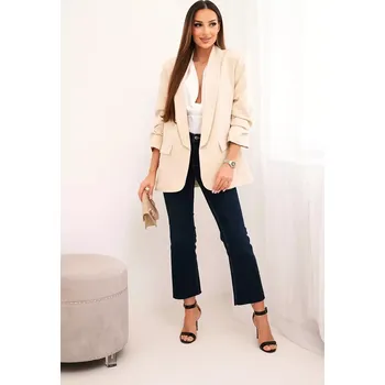 Dámské sako Sako s klopami elegantní béžový UNI