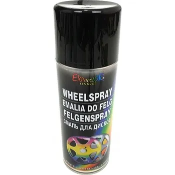 Barva ve spreji EUROCOLOR Barva Lak na ráfky ČERNÁ POLOMATNÁ 400ml