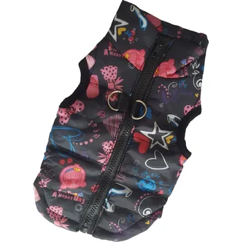 Obleček pro psa VESTA PRO PSA KOČKU OBLEČEK ČERNÁ HVĚZDIČKY XXL