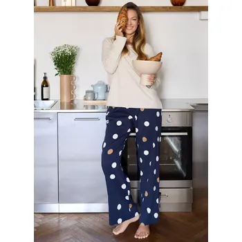 Pánské pyžamo Mefemi Oceane pyžamo PW85 long/r S-2XL béžovo-zelená XXL