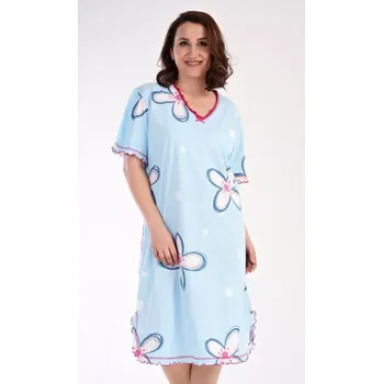 Dámská noční košile Dámská noční košile s krátkým rukávem Veronika světle modrá 4XL