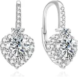 Blyštivé stříbrné náušnice Srdíčka AGUC389L Beneto