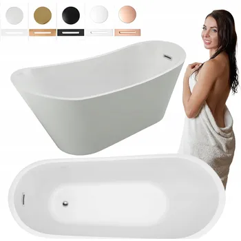 Vana VOLNĚ STOJÍCÍ VANA ALLISON AKRYLÁTOVÁ + SIFON VÝPUSTNÝ VENTIL 3 170X75X72 BÍLÁ