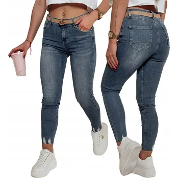 Dámské džíny Dámské džíny skinny se středním pasem modré UY2377 - S