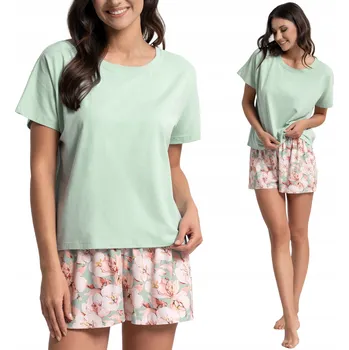 Dámské pyžamo MORAJ DÁMSKÉ BAVLNĚNÉ PYŽAMO S KRÁTKÝM RUKÁVEM DVOUDÍLNÉ POHODLNÉ M