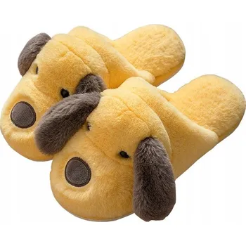 Dámská obuv Pantofle Dámské pantofle se psem žluté Pohodlné Zateplené Teplé 40/41