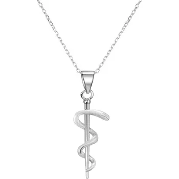 Náhrdelník Stříbrný náhrdelník s přívěskem Aeskulapova hůl AGS1152/47 (řetízek, přívěsek) Beneto